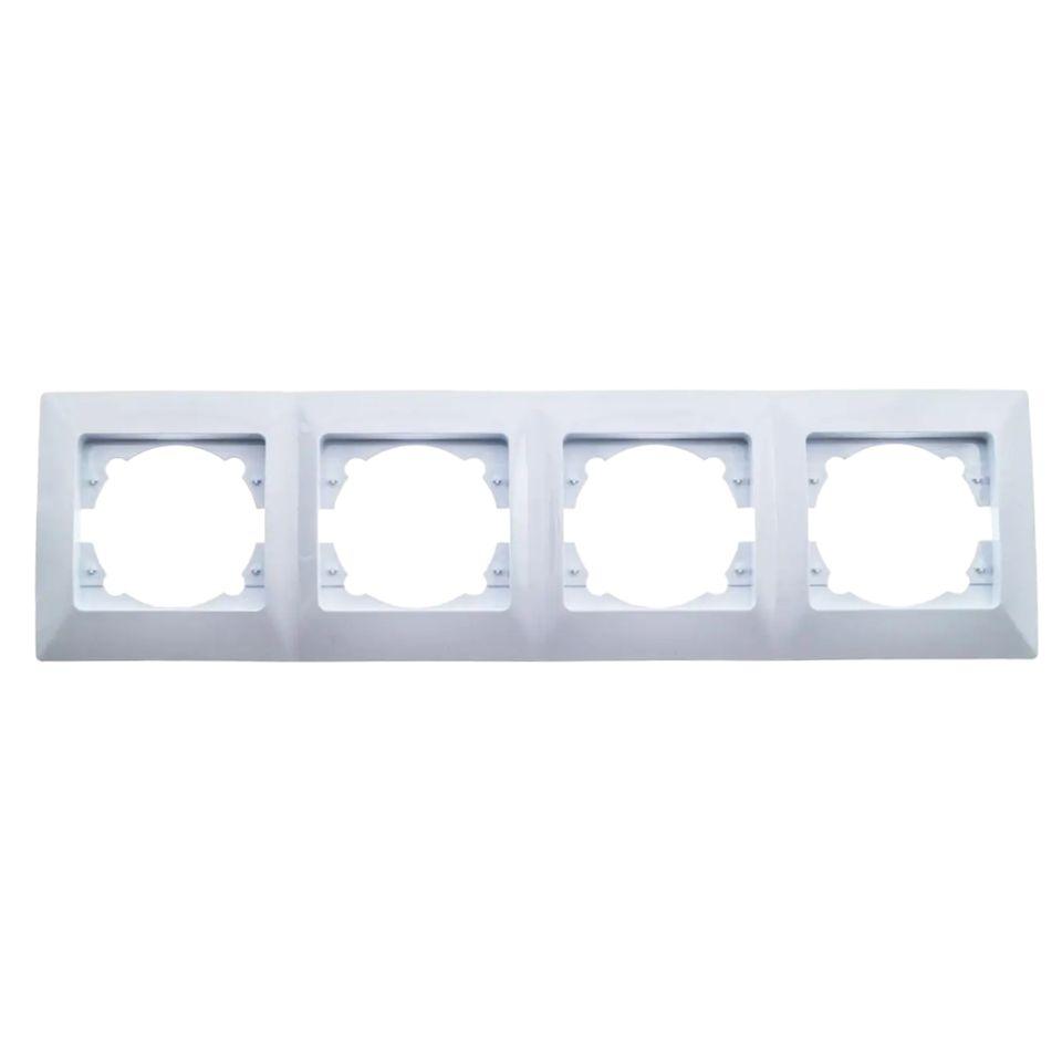 Рамка Quantum BEATA (четверна) біла, почетверна рамка для розеток біла