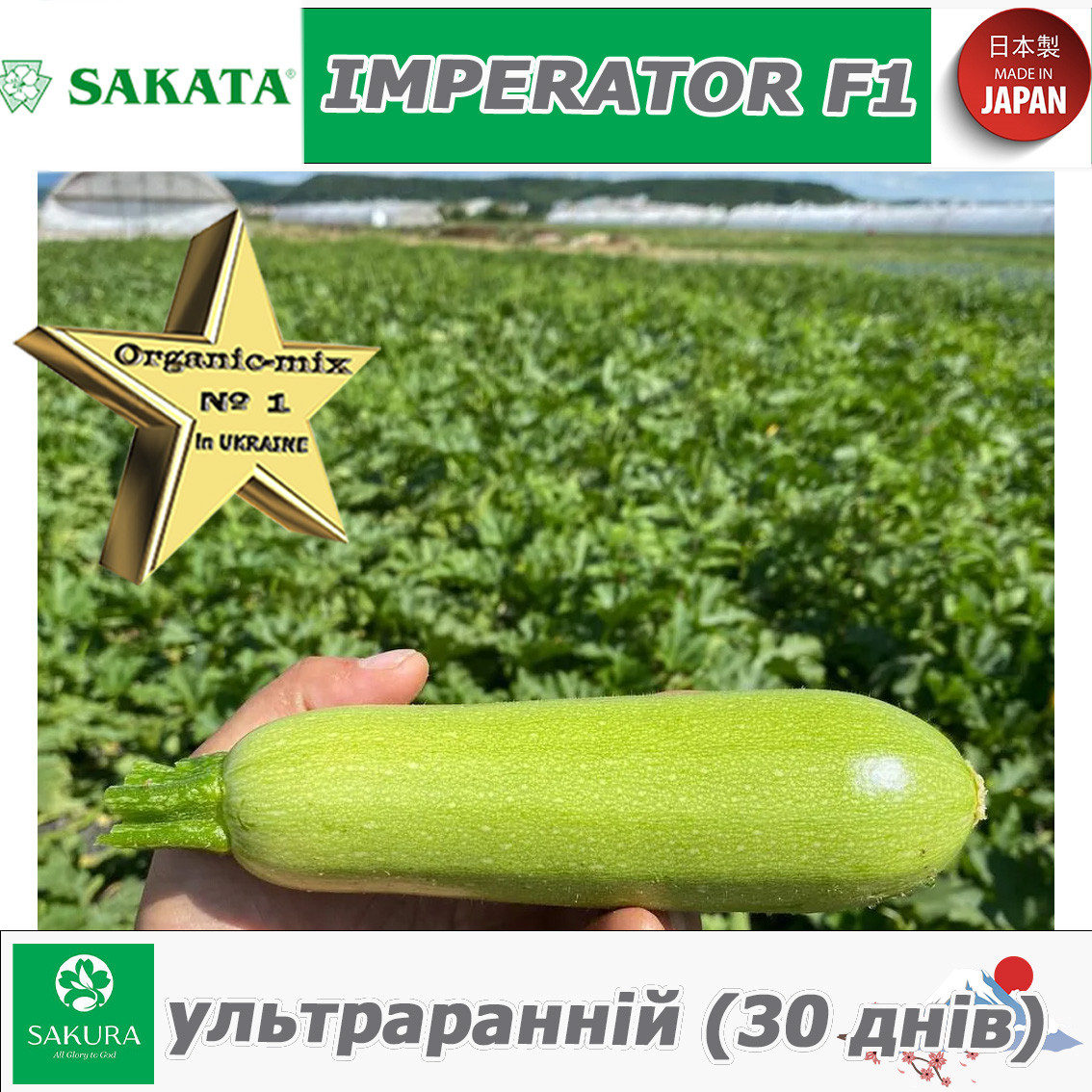 ІМПЕРАТОР F1 / IMPERATOR F1, кабачок, ультраранній, ТМ Sakata (Японія)
