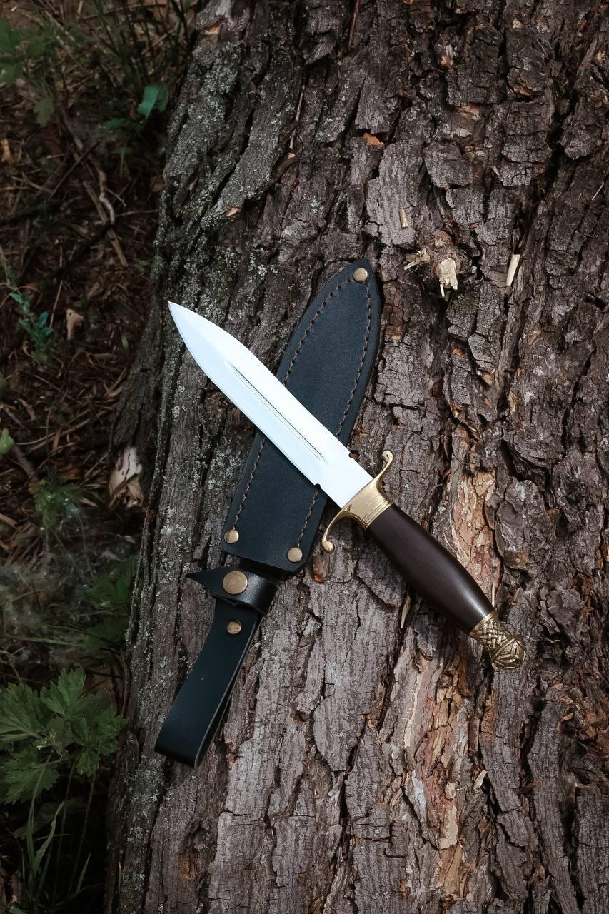 Кортик ручної роботи «Антей #2» зі шкіряними піхвами нескладний 95Х18/57-58 HRC., фото 1