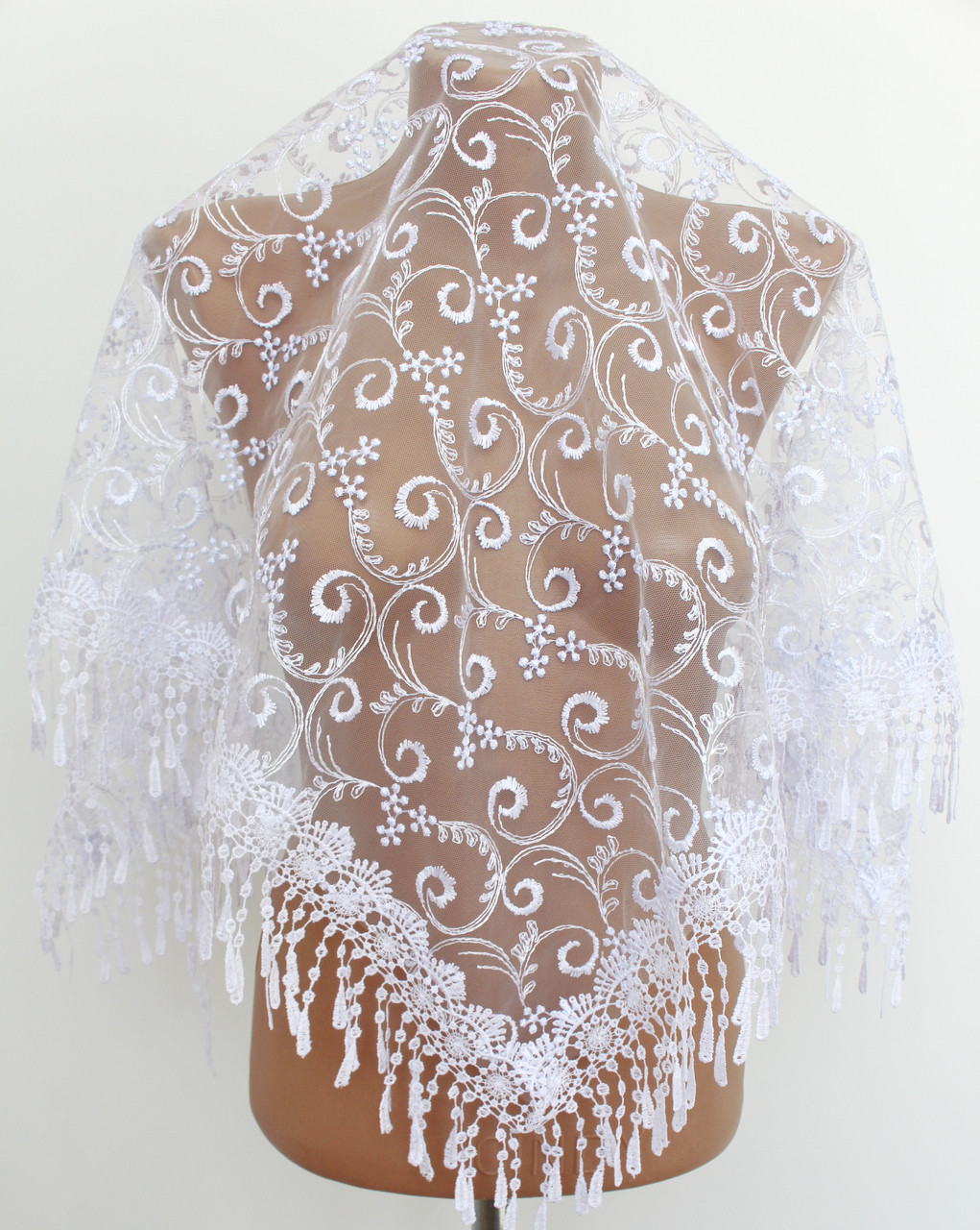 Хустка біла ажурна 232011, фото 1