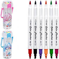 Від 2 шт. Набір двосторонніх маркерів для малювання 12 кольорів 233-12 у пластиковому боксі купити дешево оптом в купити дешево