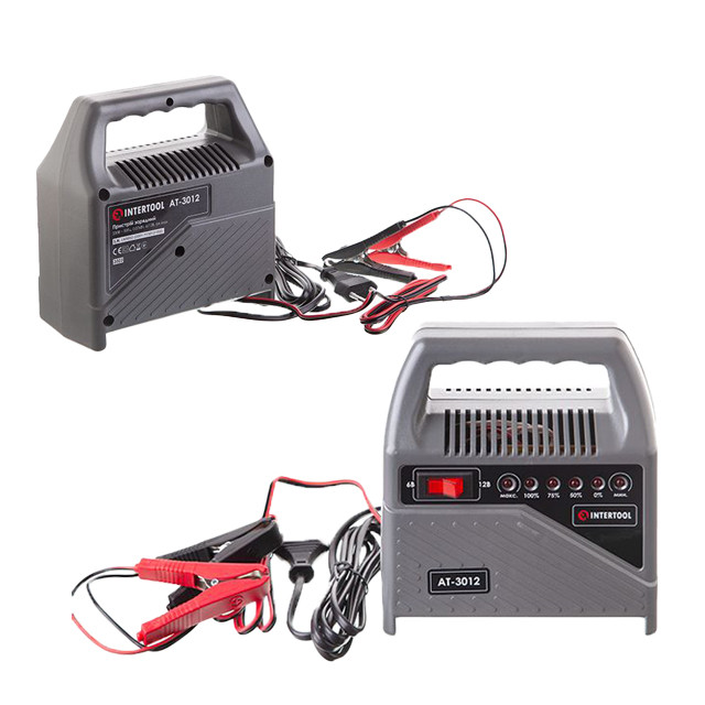 Пристрій зарядний для акумуляторів 6, 12 В, 10-60 Аг, з трансформатором INTERTOOL AT-3012, фото 1