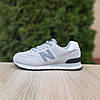 Чоловічі кросівки New Balance 574 Light Grey (Світло Сірі) Взуття Нью Беланс 574 замша сітка демісезон, фото 7