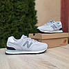Чоловічі кросівки New Balance 574 Light Grey (Світло Сірі) Взуття Нью Беланс 574 замша сітка демісезон, фото 8