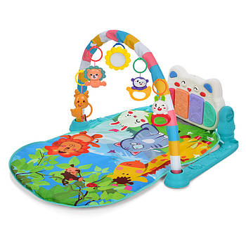Ігровий розвиваючий килимок для немовляти 668-31 Килимок для малюків з іграшками та м'якими дугами