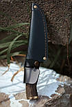 Ніж ручної роботи «Льотчик #1» зі шкіряними піхвами нескладний 95х18/58 HRC., фото 8