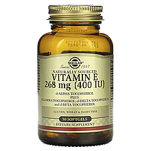 Solgar Natural Vitamin E 400 IU d-Alpha Tocopherol & Mixed Tocopherols 50 Softgels