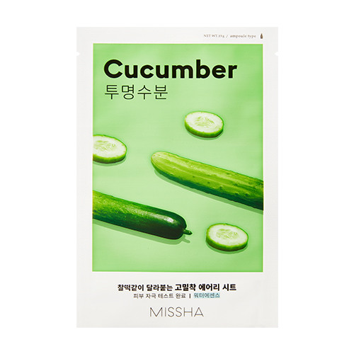 Тканинна маска для обличчя з екстрактом огірка MISSHA Airy Fit Sheet Mask Cucumber 19g, фото 1