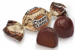 Глазуровані шоколадні цукерки з помадною начинкою зі згущенням, какао Cream Latte 250 грамів | ХБФ
