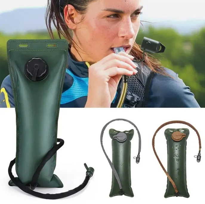 Гідратор медузу питна система Solve на 3 літри (олива з кришкою та шлангом кольору олива) KT6004901 peremogaua, фото 1