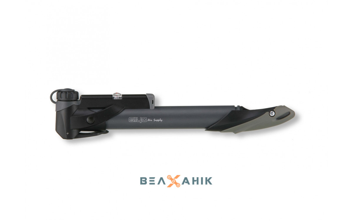 Насос міні 100psi AV/FV Pl GIYO GP-961 Т-ручка з манометром сірий, фото 1