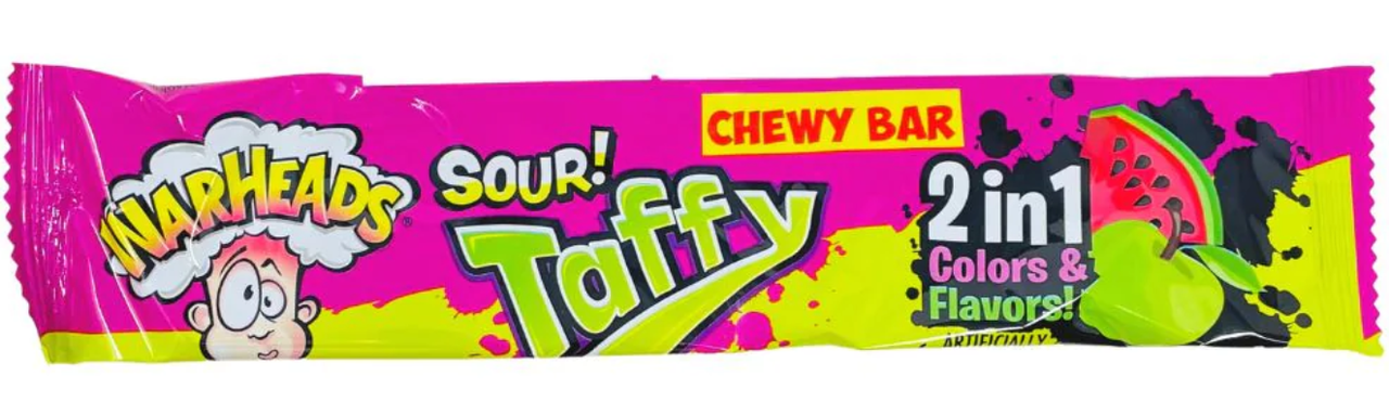 Жувальна цукерка WarHeads Sour Taffy Bar 2в1 Watermelon Аpple 42г