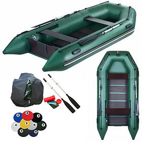 Моторний надувний човен 4-х місний ЛТ-330МЕ зі слань-килимком. Вантажопідйомність 350 кг. Човен для 4 осіб