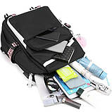 Щільний шкільний рюкзак для дівчат КУРОМІ АНІМЕ з USB Рожевий водонепроникний рюкзак в школу 4, 5, 6, 7+ клас, фото 2