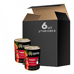 Упаковка вологого корму Savory Dog Gourmand для дорослих собак (індичка) 6 шт.*400г