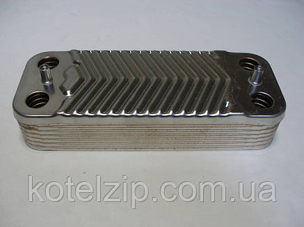 Теплообмінник (ГВП) вторинний пластинчастий (14пл.) Immargas Nike Mini/Eolo 24/28 3E, Eolo Major 3.021693, фото 3