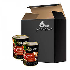 Упаковка вологого корму Savory Dog Gourmand для дорослих собак (качка) 6 шт.*400г