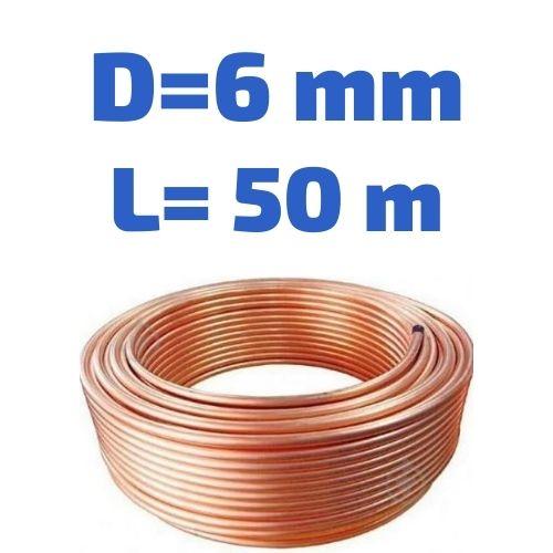 Гальмівна трубка. Бухта 6 мм 50 метрів. Мідь, фото 1