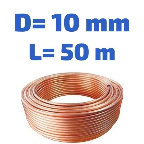 Труба мідна м'яка 10 мм 50 метрів. Мідь, фото 1