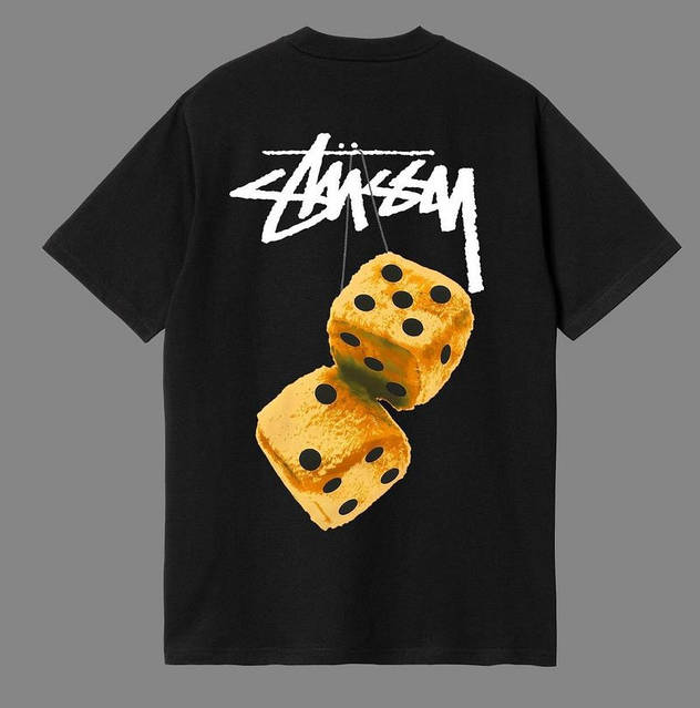 STUSSY 23AW DICE FUZZY CREW Size M 美品 Футболка Stussy Fuzzy Dice Black: продажа, цена в Запорожье