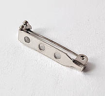 Основа для брошки Finding Шпилька застібка для броши пінів значків з трьома отворами з замком Сталистий 27 мм х 5 мм х 7 мм