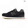 Чоловічі кросівки New Balance 574 Black Beige (Чорні) Взуття Нью Беланс 574 замша сітка демісезон, фото 4