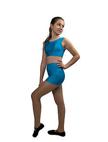 Шорти для гімнастики блакитні, біфлекс