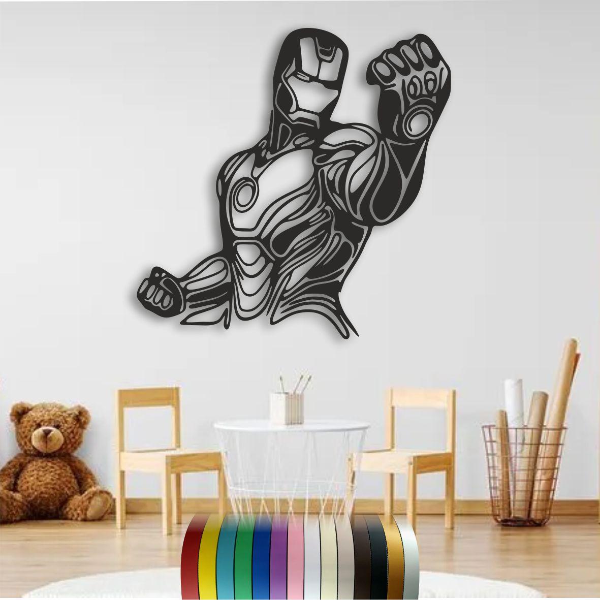 Панно 3D декоративне з об'ємом 15 мм для стін, Залізна людина, 40 х 40 см, Чорний, фото 1