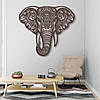 Панно 3D декоративне з об'ємом 15 мм для стін, Слон, 70 х 80 см, Чорний, фото 3