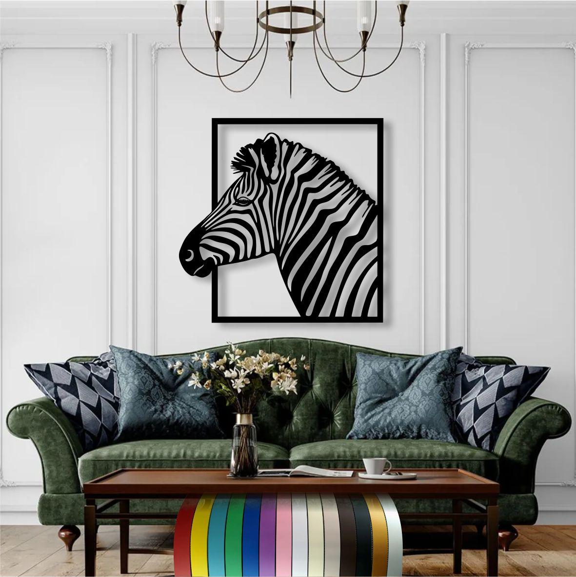 Панно 3D декоративне з об'ємом 15 мм для стін, Зебра, 60 х 60 см, Чорний, фото 1