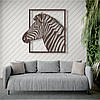 Панно 3D декоративне з об'ємом 15 мм для стін, Зебра, 60 х 60 см, Чорний, фото 4