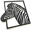 Панно 3D декоративне з об'ємом 15 мм для стін, Зебра, 60 х 60 см, Чорний, фото 6