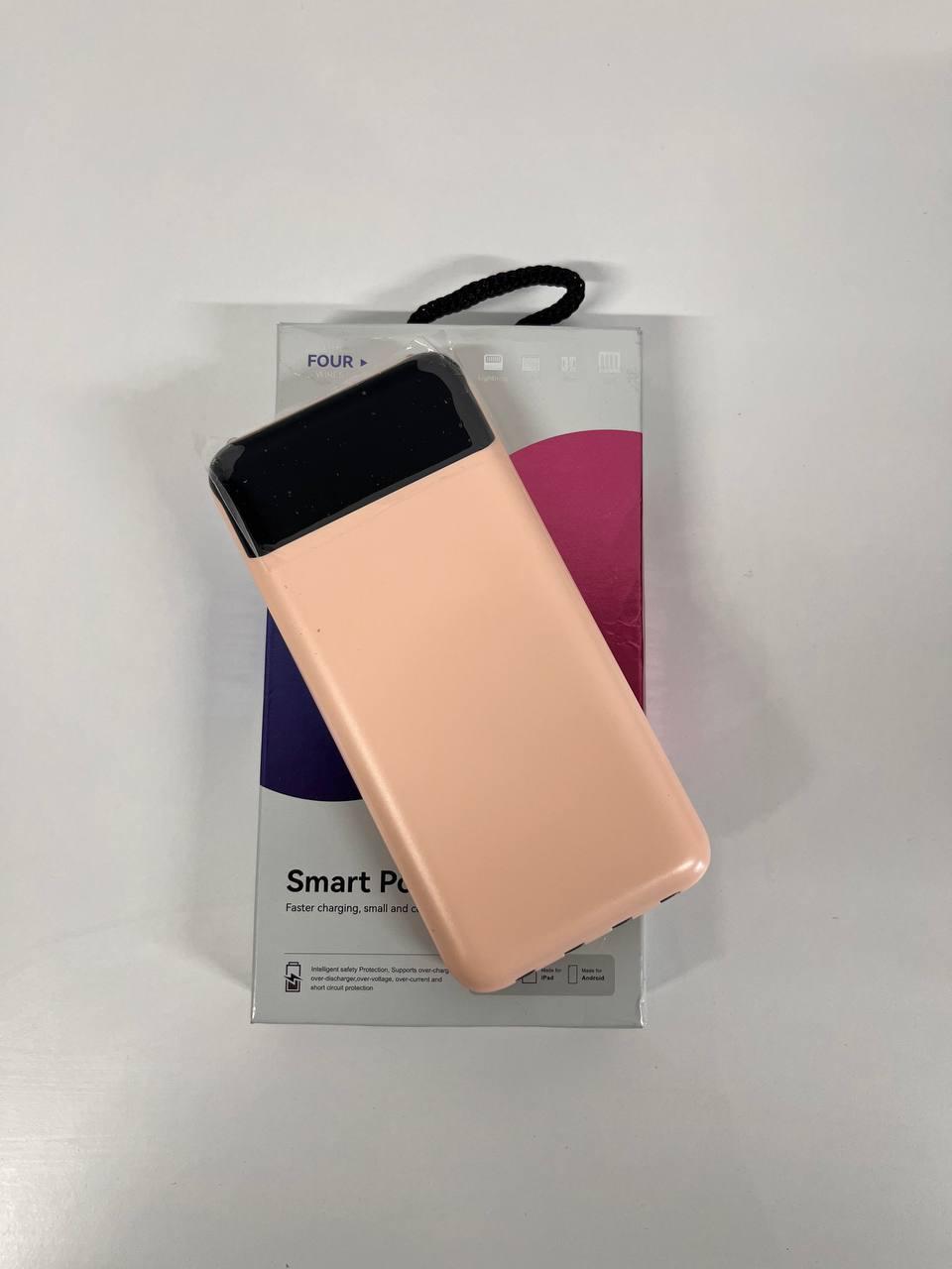 Повербанк із вбудованими кабелями KT T51X 10000mAh Персиковий, фото 1