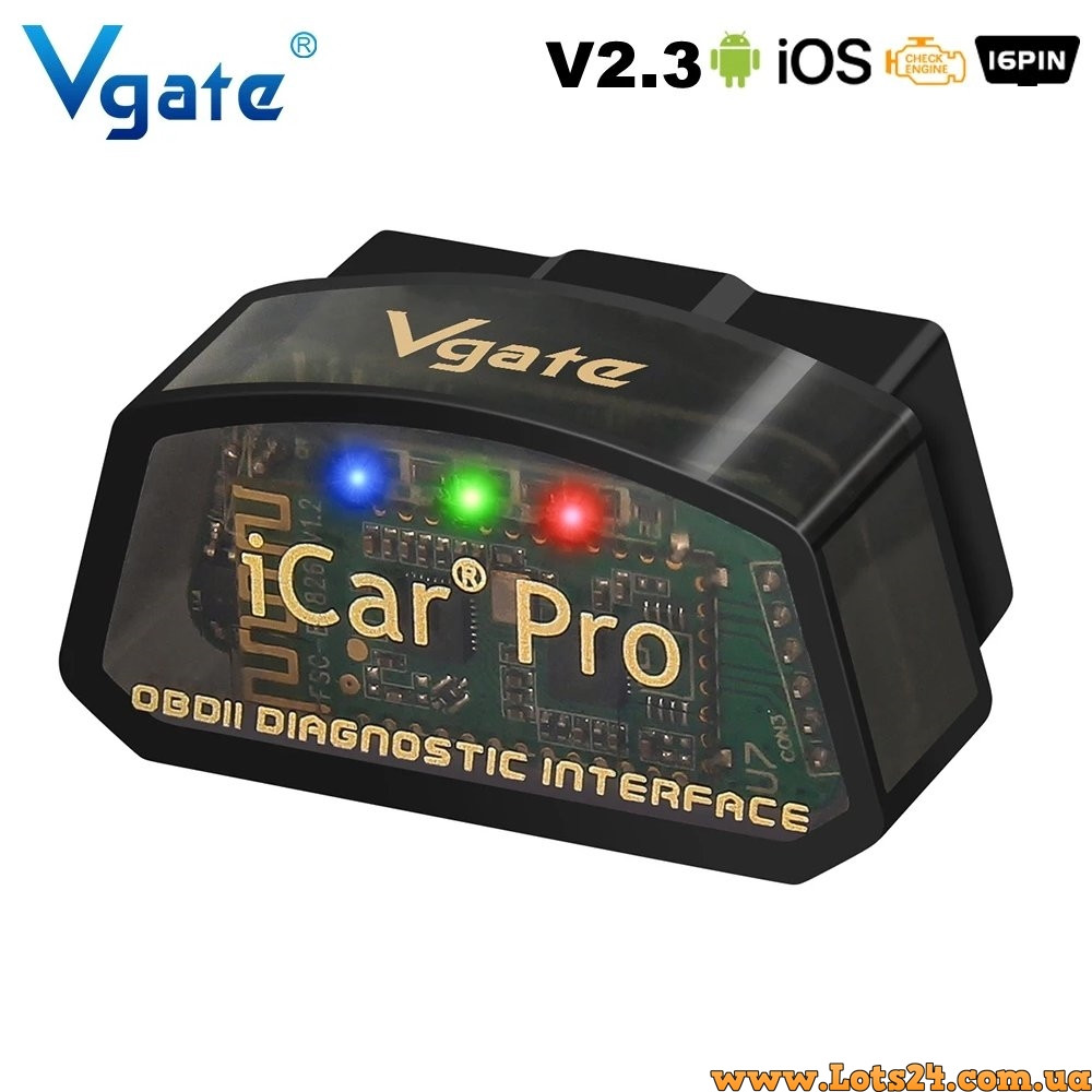 Автосканер OBD2 Vgate iCar Pro BT4.0 версія v2.3 діагностичний сканер адаптер для діагностики авто vag ваз bmw рено bluetooth v4.0