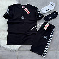 Костюм Чоловічий Кара Набір Футболка Шорти Чорно Білий Shopingo