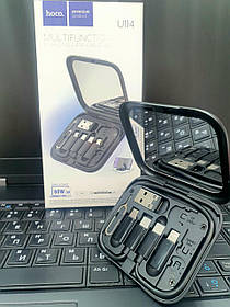 Набір кабелів Hoco U114 Treasure 7in1 Type-C to Type-C/адаптер Micro toT-С/Lightning toT-С/USB toT-С (Чорний)