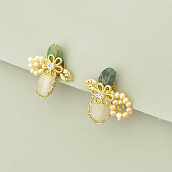 Сережки 'Hand Made' Перли Біжутеріальний сплав