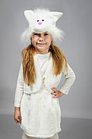 Дитячий Карнавальний костюм Кішка біла хутряна