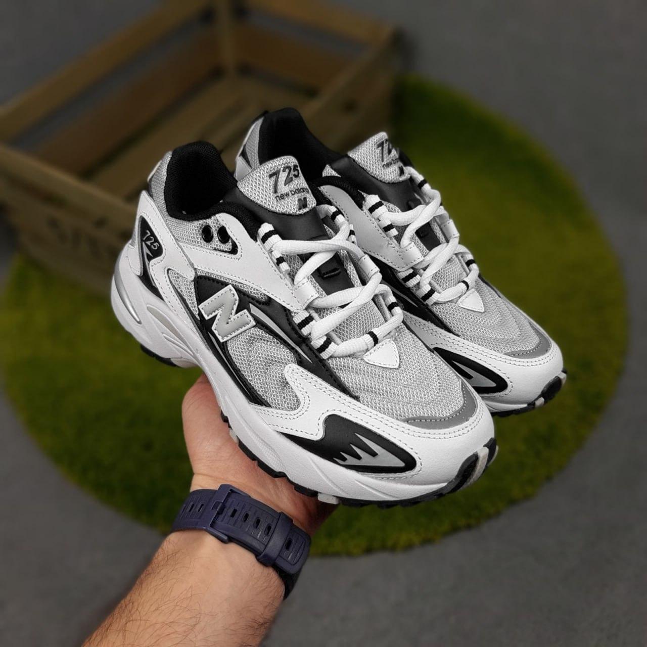 Чоловічі кросівки New Balance 725 Grey White Black (Сірі) Взуття Нью Беланс 725 шкіра текстиль демісезонні
