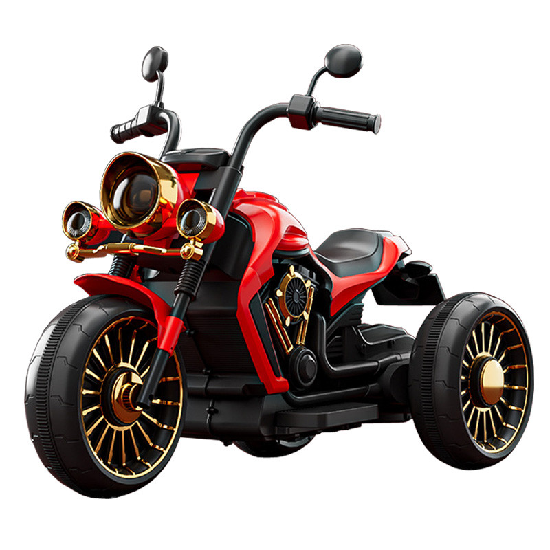 Дитячий електромотоцикл U-MAX Retro 2029 Червоний з підсвічуванням фар і музичним плеєром