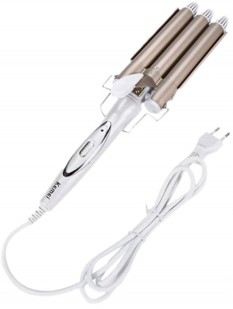 Плойка потрійна Kemei KM-1010 White/Gold Лучшая цена