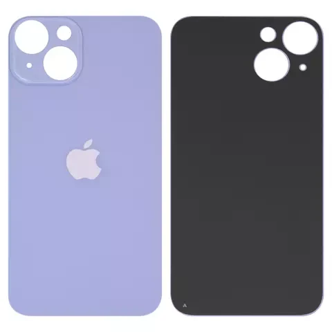 Задня панель корпусу для iPhone 14, фіолетова, не потрібно знімати скло камери, big hole, фото 1