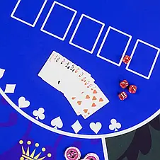 Сукно для гри в покер Poker Premium кругле 120 см, синій/чорний, фото 4