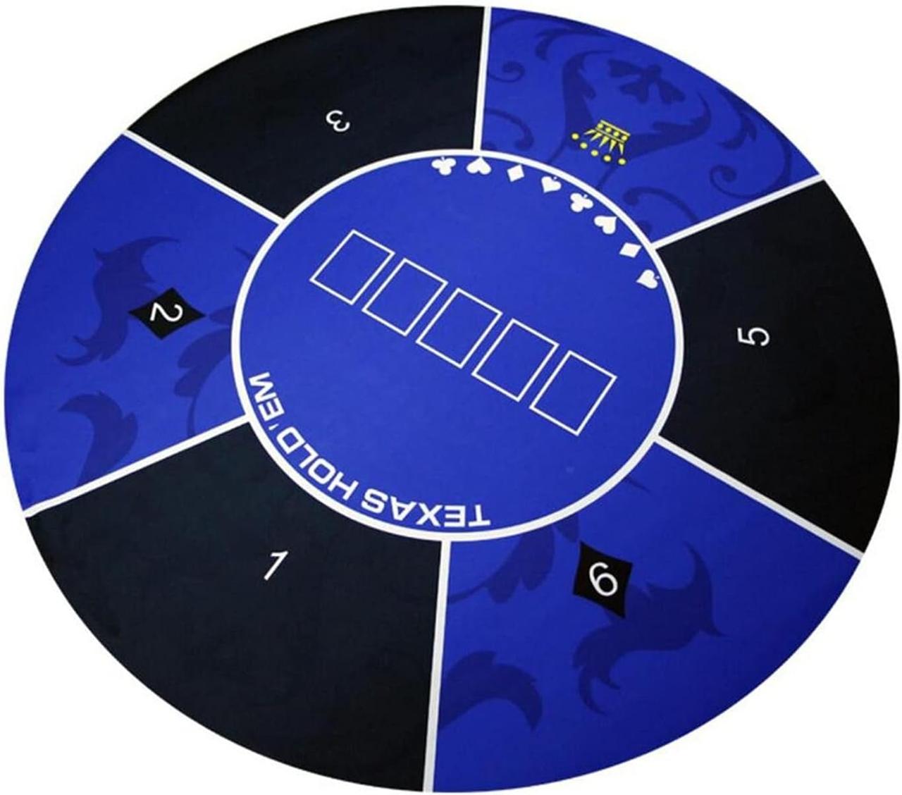 Сукно для гри в покер Poker Premium кругле 120 см, синій/чорний