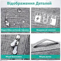 Портативна, дорожня сумка-органайзер для зберігання заряджань, кабелів, навушників, дротів, повербанка,, фото 4