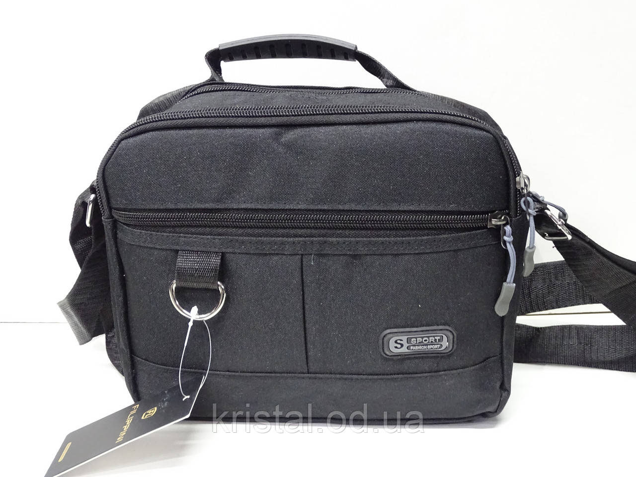 Чоловіча текстильна сумка на плече гуртом 24*20 см. серії "Goldbe" No11194, фото 1