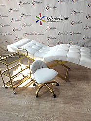 Кушетка анатомічна в НАБОРІ 3-в-1 "GOLD" меблі для студії краси лашмейкерів майстра бровиста татуажу