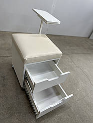 Візок-пуф для педикюру стіл експрес-манікюру ДОД-11 стільчик для педикюру на колесах з міні столиком