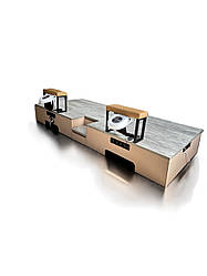 Подіум подвійний під крісла-реклайнери ПОД-05а double подіум з шухлядами та сходинкою