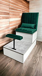 Педикюрний Комплект меблів - Станція для педикюру крісло на подіумі з підставкою для ніг ПОД-09_MR